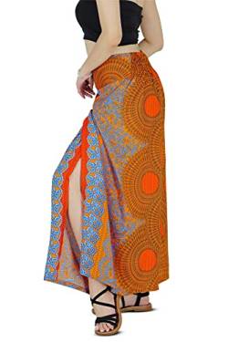 Your Cozy Harem Pants Yoga for Women Palazzo Beach Wear Wide Leg Boho Hippie Bohemian Aladdin Genie (Orange Sunflower_S) von Your Cozy