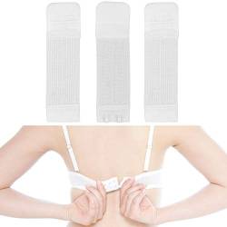 Bequeme BH Erweiterung, 3 Stück, Set in Größe S mit Farbe Weiss, 2er Haken Reihe, Büstenhalter Verlängerer, BH Verschluss Verlängerung, 2 x 2 Hook Bra Extender, 2x2 Hakenverlängerer Schwangerschaft von Your Day Mate