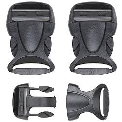 Steckschnallen für 32 mm breite Gurtbänder, 2 Stück, in Schwarz, aus Hartplastik, Steckschnallen-Klickverschluss, Ersatz Steckverschluss, Schnalle Reparatur, Rucksack Gurtschnalle, Steckschließe Gurt von Your Day Mate