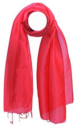 YSS Seidenschal 1 A Qualität Made in Thailand Einfarbig (30x163cm, Rot) von Your Silk Shop