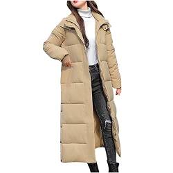 Winterjacke Damen Leicht Steppjacke Übergangsjacke Herbst Steppmantel Daunenjacke Lang Wintermantel Gesteppt Stepp Jacke Parka Winter Warme Kapuzenjacke Trenchcoat Windbreaker Winterparka mit Kapuze von Yourumao