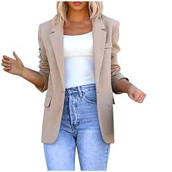 Yourumao Jacken Blazer Damen Sportlich Elegant Bussiness Sakko Sommer Sweatblazer Casual 2023 Trenchcoat Formal Anzug Blazerjacke Leichter Longblazer Herbst Sportjacke Mantel Kostüme Mode Einfarbig von Yourumao