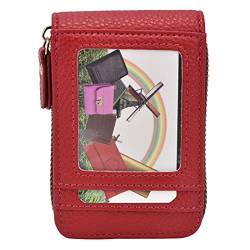Yousiliang Hartschalen-Geldbörse – Kreditkartentasche mit Reißverschluss, modische, tragbare Mini-Geldbörse mit antimagnetischem Ausweishalter (Red) von Yousiliang