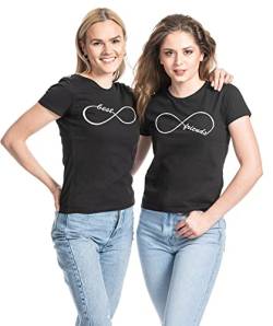 Best Friends T-Shirts Damen Beste Freunde Shirt - 1x Friends Logo Schwarz M von Youth Designz