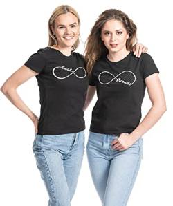 Best Friends T-Shirts Damen Beste Freunde Shirt - 1x Friends Logo Schwarz S von Youth Designz