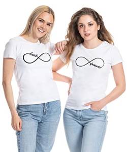 Best Friends T-Shirts Damen Beste Freunde Tshirts (1x Weiss Best S) von Youth Designz