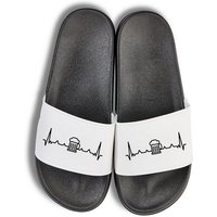 Youth Designz Heartbeat Bier Unisex Badelatschen Flip Flops Badeschuh mit lustigen Logo für Herren & Damen von Youth Designz