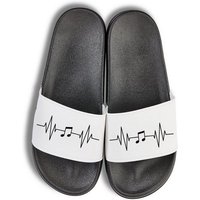 Youth Designz Heartbeat Music Unisex Badelatschen Flip Flops Badeschuh mit lustigen Logo für Herren und Damen von Youth Designz