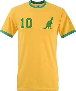 Youth Designz Herren T-Shirt Trikot Australien mit Wunschname + Nummer - Gelb L von Youth Designz