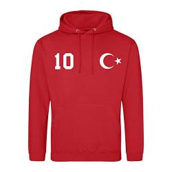 Youth Designz Herren Türkei Hoodie Trikot Pullover mit Wunschname & Nummer - Rot L von Youth Designz