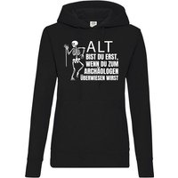 Youth Designz Kapuzenpullover ALT BIST DU ERST BEIM ARCHÄOLOGEN Damen Hoodie Pullover mit lustigem Spruch und Logo Aufdruck von Youth Designz