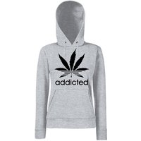 Youth Designz Kapuzenpullover Addicted Damen Hoodie Pullover mit lustigem Cannabis Frontprint von Youth Designz