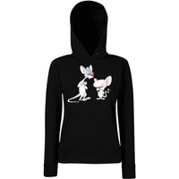 Youth Designz Kapuzenpullover Brain und Pinky Damen Hoodie Pullover mit modischem Frontprint von Youth Designz