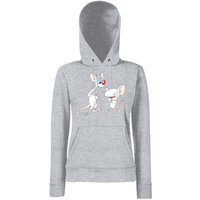 Youth Designz Kapuzenpullover Brain und Pinky Damen Hoodie Pullover mit modischem Frontprint von Youth Designz