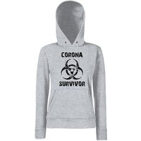 Youth Designz Kapuzenpullover Corona Survivor Damen Hoodie Pullover mit trendigem Frontprint von Youth Designz