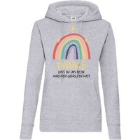 Youth Designz Kapuzenpullover DANKE DASS DU UNS BEIM WACHSEN GEHOLFEN HAST Damen Hoodie Pullover mit süßem Frontdruck von Youth Designz