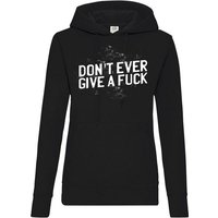 Youth Designz Kapuzenpullover "Dont Ever Give A F**k" Damen Hoodie Pullover mit lustigem Frontprint von Youth Designz