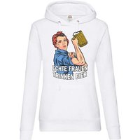 Youth Designz Kapuzenpullover Echte Frauen Trinken Bier Damen Hoodie Pullover mit lustigem Vintage Frontprint von Youth Designz