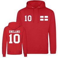 Youth Designz Kapuzenpullover England Herren Hoodie Pullover im Fußball Trikot Look mit trendigem Frontprint von Youth Designz