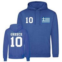 Youth Designz Kapuzenpullover Griechenland Herren Hoodie Pullover im Fußball Trikot Look mit trendigem Frontprint von Youth Designz