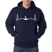 Youth Designz Kapuzenpullover Heartbeat Angeln Herren Hoodie Pullover mit Trendigem Angler Frontdruck von Youth Designz