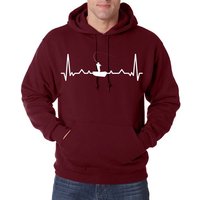 Youth Designz Kapuzenpullover Heartbeat Angeln Herren Hoodie Pullover mit Trendigem Angler Frontdruck von Youth Designz