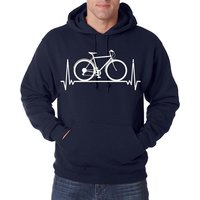 Youth Designz Kapuzenpullover Heartbeat Fahrrad Herren Hoodie Pullover mit Trendigem Fahrrad Frontdruck von Youth Designz