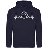 Youth Designz Kapuzenpullover Heartbeat Fußball Herren Hoodie Pullover mit trendigem Frontprint von Youth Designz