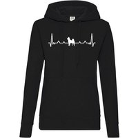 Youth Designz Kapuzenpullover Heartbeat Hund Damen Hoodie Pullover mit trendigem Frontprint von Youth Designz