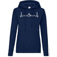 Youth Designz Kapuzenpullover Heartbeat Kaffee Damen Hoodie Pullover mit trendigem Frontprint von Youth Designz