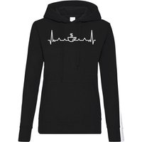 Youth Designz Kapuzenpullover Heartbeat Kaffee Damen Hoodie Pullover mit trendigem Frontprint von Youth Designz