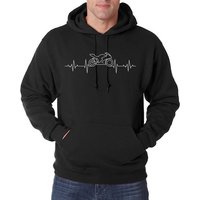 Youth Designz Kapuzenpullover Heartbeat Motorrad Herren Hoodie Pullover mit modischem Bike Logo Aufdruck von Youth Designz