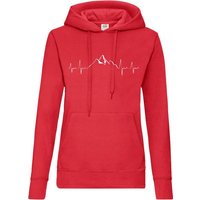 Youth Designz Kapuzenpullover Heartbeat Mountain Damen Hoodie Pullover mit Trendigem Wander Frontdruck von Youth Designz