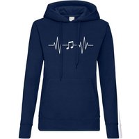 Youth Designz Kapuzenpullover Heartbeat Musik Note Damen Hoodie Pullover mit Music Frontprint von Youth Designz