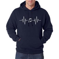 Youth Designz Kapuzenpullover Heartbeat Musik Note Herren Hoodie Pullover mit Music Frontprint von Youth Designz