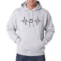 Youth Designz Kapuzenpullover Heartbeat Musik Note Herren Hoodie Pullover mit Music Frontprint von Youth Designz