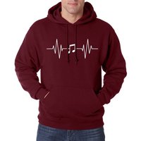 Youth Designz Kapuzenpullover Heartbeat Musik Note Herren Hoodie Pullover mit Music Frontprint von Youth Designz