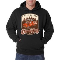 Youth Designz Kapuzenpullover Life Is Better When You´re Camping Herren Hoodie Pullover mit Camper Frontaufdruck von Youth Designz