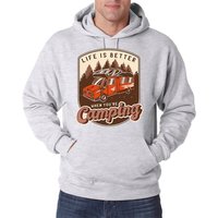 Youth Designz Kapuzenpullover Life Is Better When You´re Camping Herren Hoodie Pullover mit Camper Frontaufdruck von Youth Designz