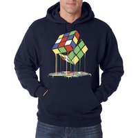 Youth Designz Kapuzenpullover Magic Cube Melting Herren Hoodie Pullover mit Retro Spiel Frontdruck von Youth Designz