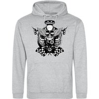 Youth Designz Kapuzenpullover Motor Schädel Herren Hoodie Pullover mit trendigem Frontprint von Youth Designz