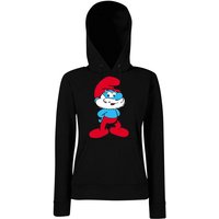 Youth Designz Kapuzenpullover Papa Schlumpf Damen Hoodie Pullover mit modischem Logo Aufdruck von Youth Designz