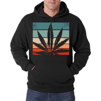 Youth Designz Kapuzenpullover Retro Cannabis Herren Hoodie Pullover mit Trendigem Cannabis Frontdruck von Youth Designz