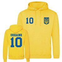 Youth Designz Kapuzenpullover Ukraine Herren Hoodie Pullover im Fußball Trikot Look mit trendigem Frontprint von Youth Designz