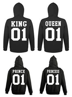 Youth Designz Kinder Mädchen Hoodie Pullover Modell Princess - Schwarz 118/128 (8 Jahre) von Youth Designz