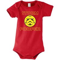 Youth Designz Kurzarmbody Storm Pooper Trooper Baby Body Kurzarm Strampler mit lustigem Spruch & Logo Print von Youth Designz