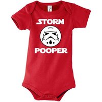 Youth Designz Kurzarmbody Storm Pooper Trooper Baby Body Kurzarm Strampler mit lustigem Spruch & Logo Print von Youth Designz