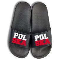 Youth Designz Polska Unisex Badelatschen Flip Flops Badeschuh mit lustigen Logo für Damen und Herren von Youth Designz