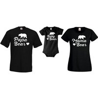 Youth Designz Strampler Mama Papa Baby Bear Herren Damen Baby T-Shirt Strampler Set in tollem Design, mit Frontprint von Youth Designz