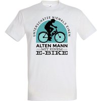 Youth Designz T-Shirt Alter Mann mit E-Bike Herren Shirt mit lustigem Fahrrad Frontprint von Youth Designz